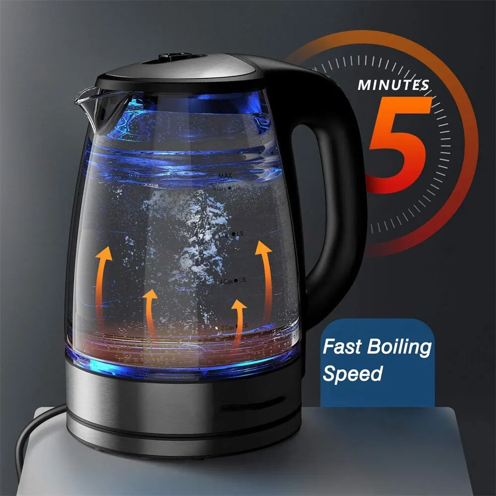 DEVISIB Electric Kettle Temperature Control 4Hours Keep Warm 2L Glass Tea  Coffee Hot Water Boiler Food Grade 304 Stainless Steel