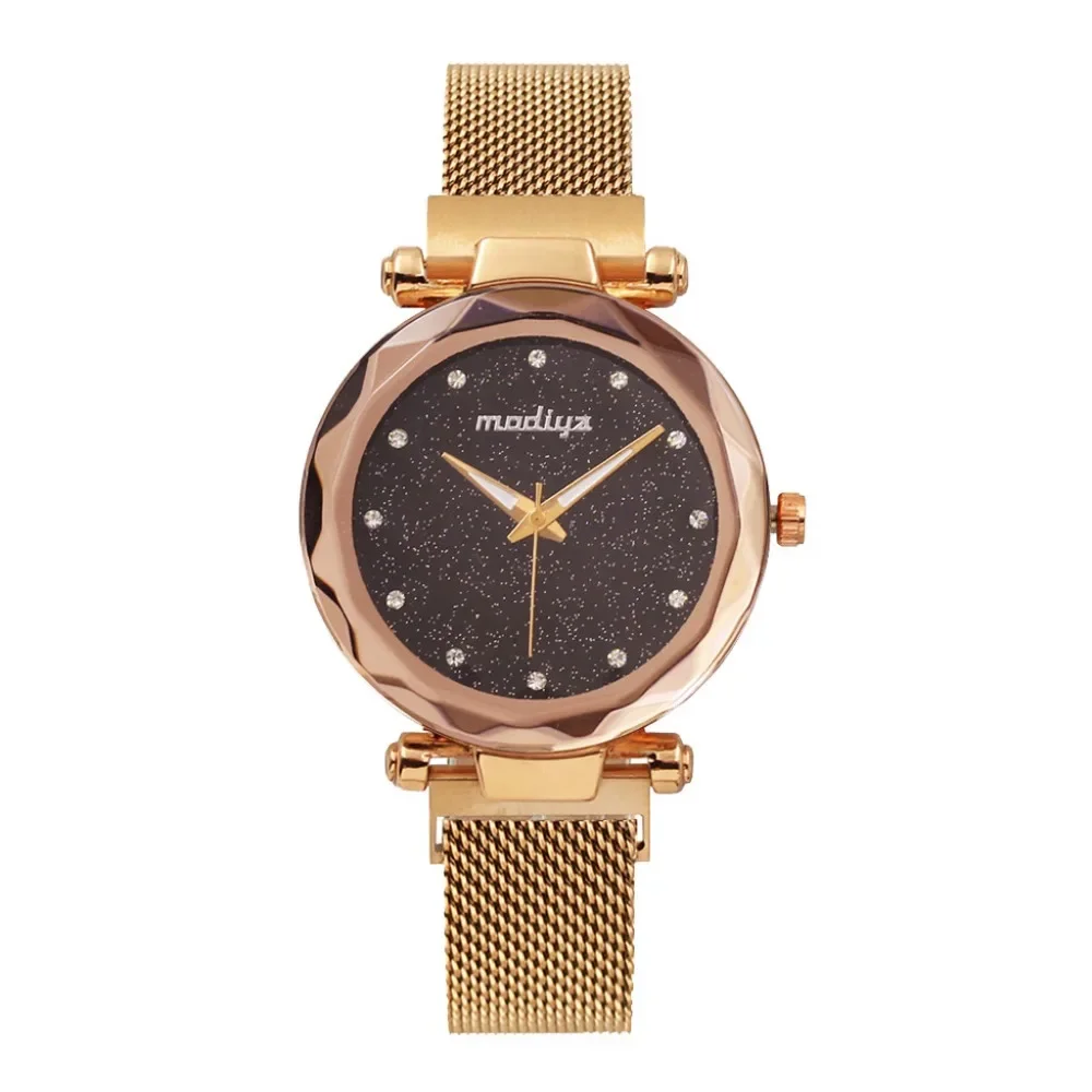 

NO.2 Luxury Rose Gold Women Watches Minimalism Starry sky Magnet Buckle Fashion Casual Female Wristwatch Waterproof Roman