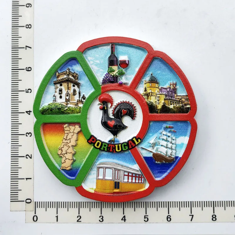 Calambrita Portogallo 3D Gallo - Magnete Per Frigorifero In Resina - Souvenir Viaggio Fatto A Mano - 6x8,5 Cm
