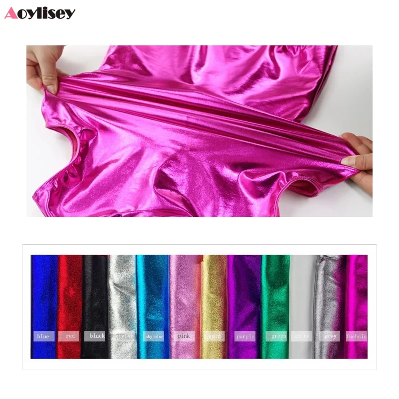 Dance Bodysuit Kids Tank Biketard Unitard Shiny Metallic Gymnastics Leotard Ballet Bodysuits Training Competition Stage Performance Costumes