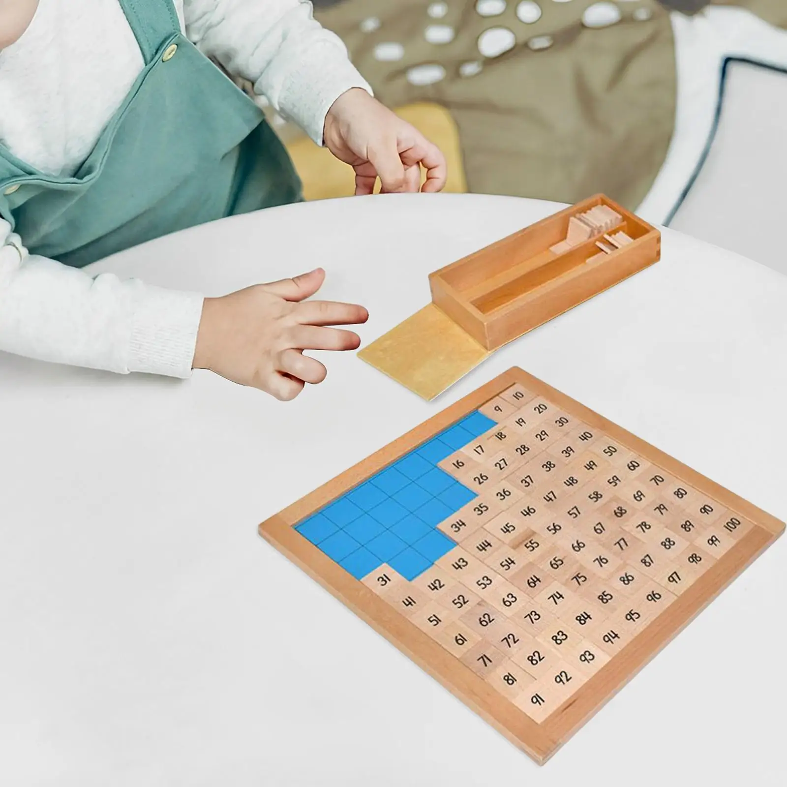 Wooden Math Board Holiday Gift 1-100 Consecutive Numbers Math Manipulatives Counting Hundred Board Toy for Girls Children Kids