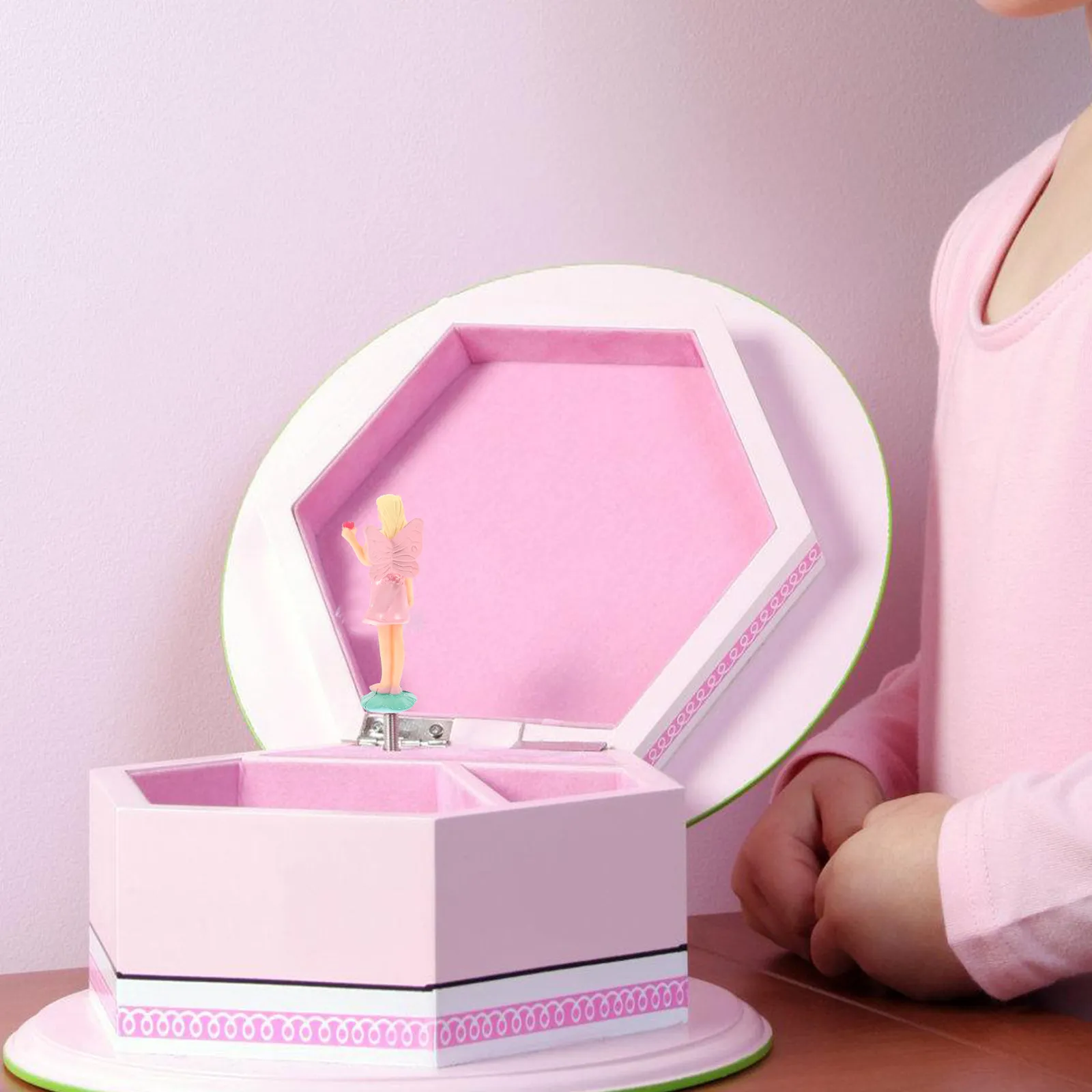 5Pcs 뮤직 박스 공급 댄스 발레 공연자 세트 매력적인 와인드 업 발레 댄서 액세서리 교체 장식