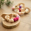 Baby Wooden Teether Beech Animal Wooden Rattle Toy Wood Teething Toys Baby Rattle Beads Bracelets Wooden Toys for children Gift 3