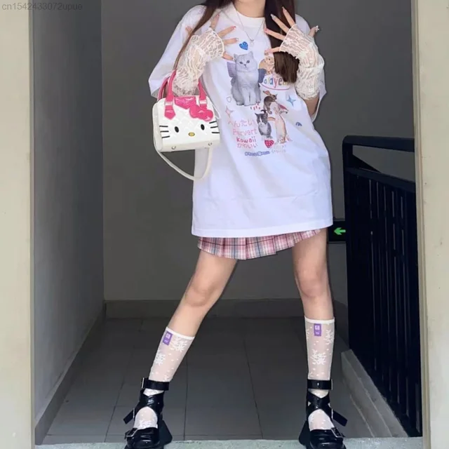 Kawaii Hello Kitty Streetwear Bag Y2k Aesthetic Trendy Luxury Women Cartoon Shoulder  Bag 2023 New Casual Tote Female Handbag For Ladies Jk Lolita Sweet Teenager  Girl Birthday Xmas Gift - Temu