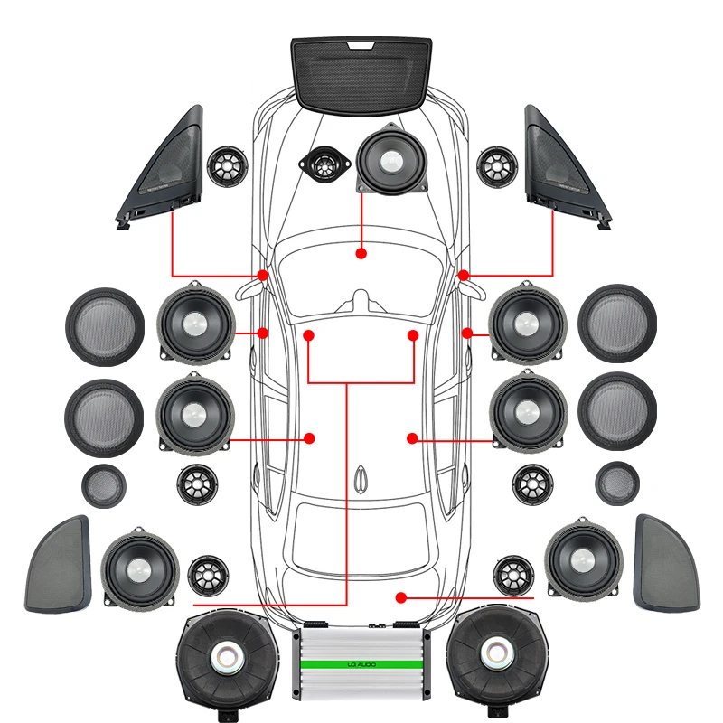 Per Bmw Serie 3 Gt F34 Aggiornamento Audio Per Auto Hk Hron Tweeter Midrange Subwoofer Plug And Play Altoparlante 1000W Lq Dsp Amplificatore