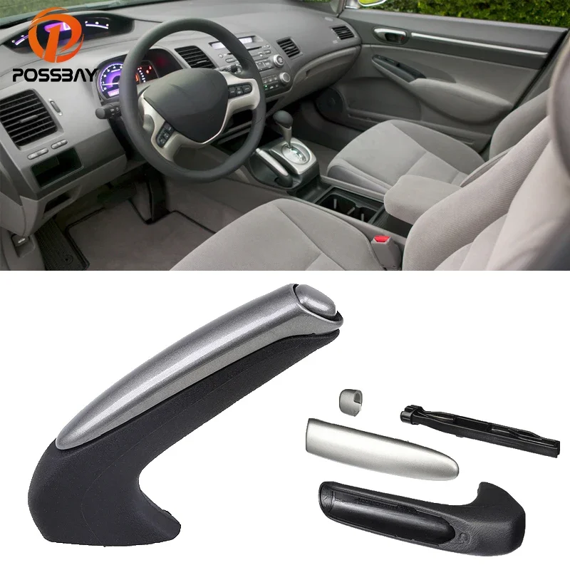 POSSBAY Car Parking Brake Handle for Honda Civic Hybrid Sedan 2006 2007 2008 2009 2010 2011 Interior Handle Grip Cover Protector