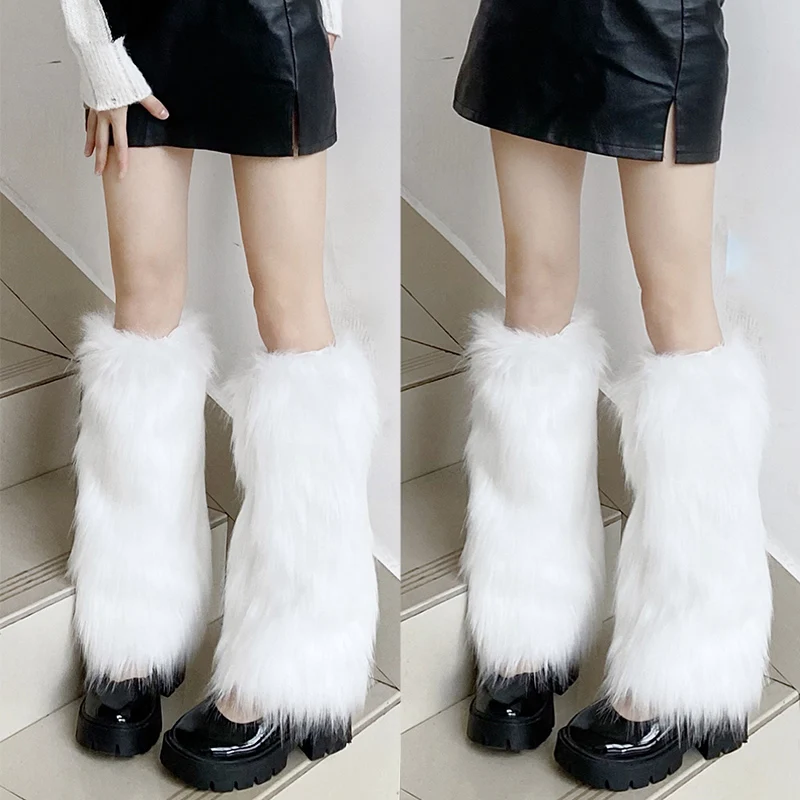 

Y2k Cute Calf Plush Cosplay Sockliner Stocking Furry Leg Wraps Animal Cosplay Hosiery Cover Girl Winter Warmer JK Accessories