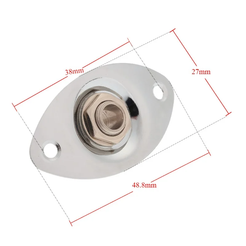 Chrome Oval Output Jack Plate 1pcs Chrome Oval Output Jack Plate Jackplate Socket W/Jack for Electric LP Guitar Guitar Accessories