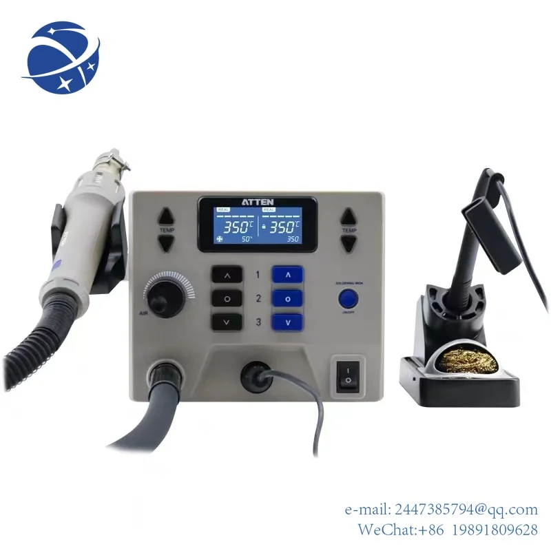 

Yun Yi ATTEN ST-862D Update Version ST-8602D 1300W 2 IN Digital Rework Station Hot Air Gun 90W Soldering Iron Solder