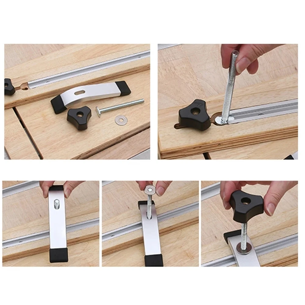 Aluminum Alloy T-Track for Woodworking Clamps and T Screws, 19x9.5mm, 400-600mm