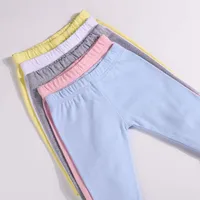 Newborn Baby Boys Girls Pants 0 To 12 Months 100% Cotton Leggings Solid Color Foot Wrap Elastic Waist Trousers Baby Clothing - Image 6