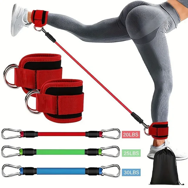 6pcs/Set TPE Resistance Bands Ankle Straps Fitness Booty Band Workout Yoga Gym Equipment Leg Strength Safety Extensions 2