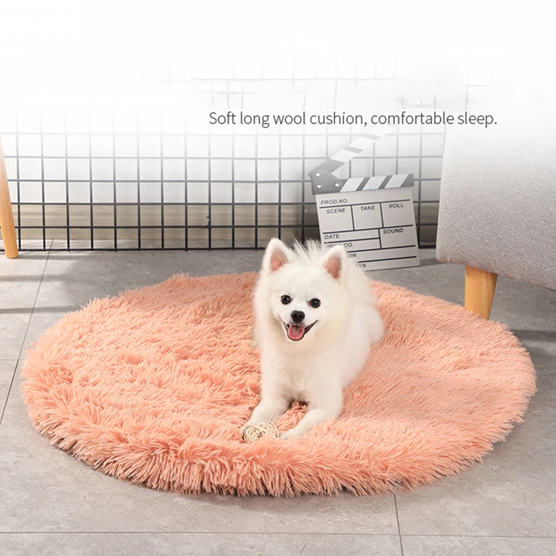 

Dog Bed Mat Pet Sleeping Bed For Dog Cat Fluffy Plush Pets Cushion for Puppy Teddy Soft Warm Round Cat Basket Dog Accessories