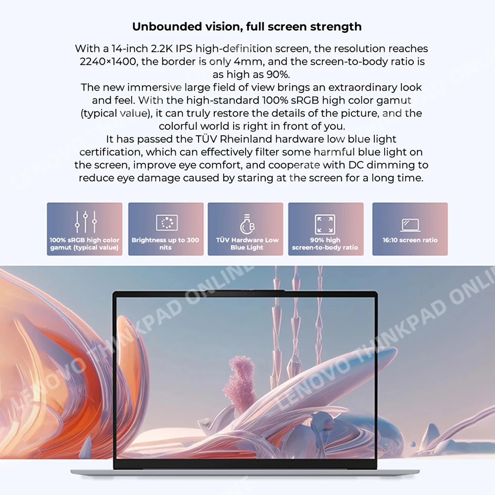 Lenovo ThinkBook 14 Laptop Intel Core i7-13700H/i5-13500H 16GB + 1TB SSD 14 Inch 2.2K 60Hz IPS Screen Notebook PC New 3