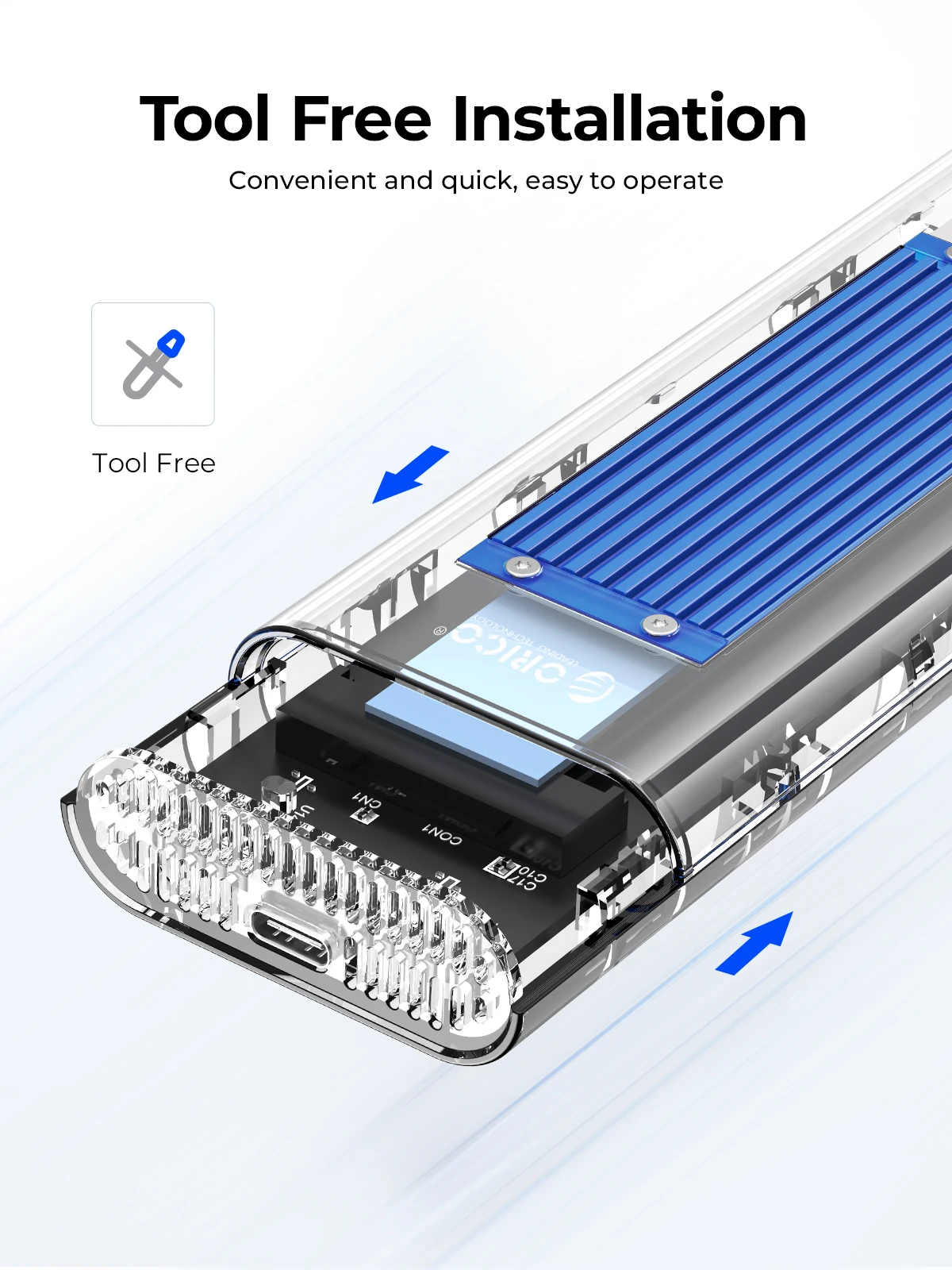 ORICO-NVME Gabinete SSD com ventoinha, USB 3.2