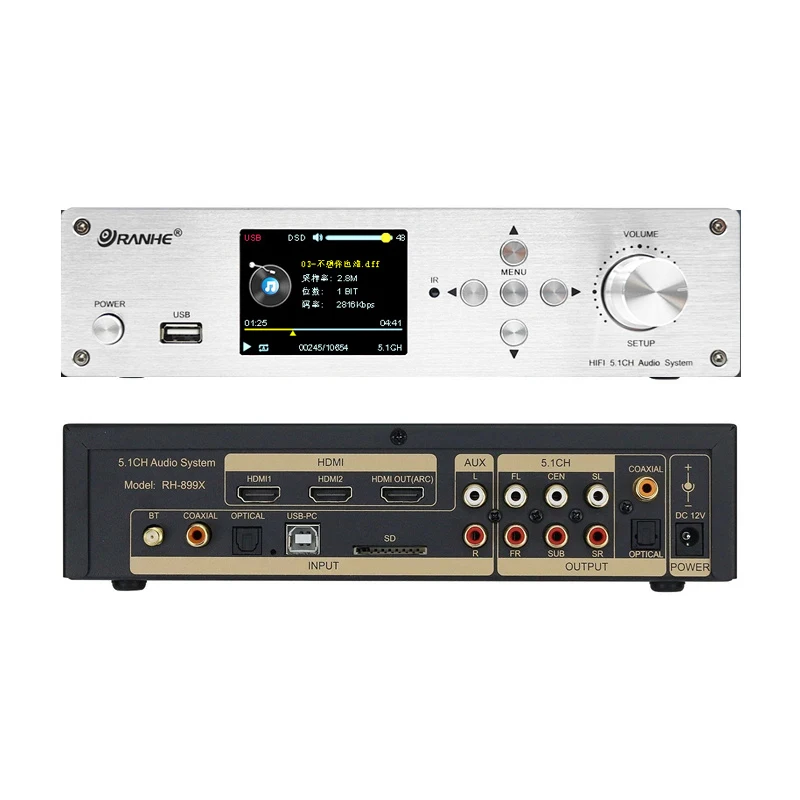 Фото 5.1CH аудио декодер Bluetooth 5,0 4K60Hz HD-MI 2,0 переключатель 2 в 1 Out ARC Converter PC-USB DAC DTS AC3 5,1 цифровая аудиосистема №3
