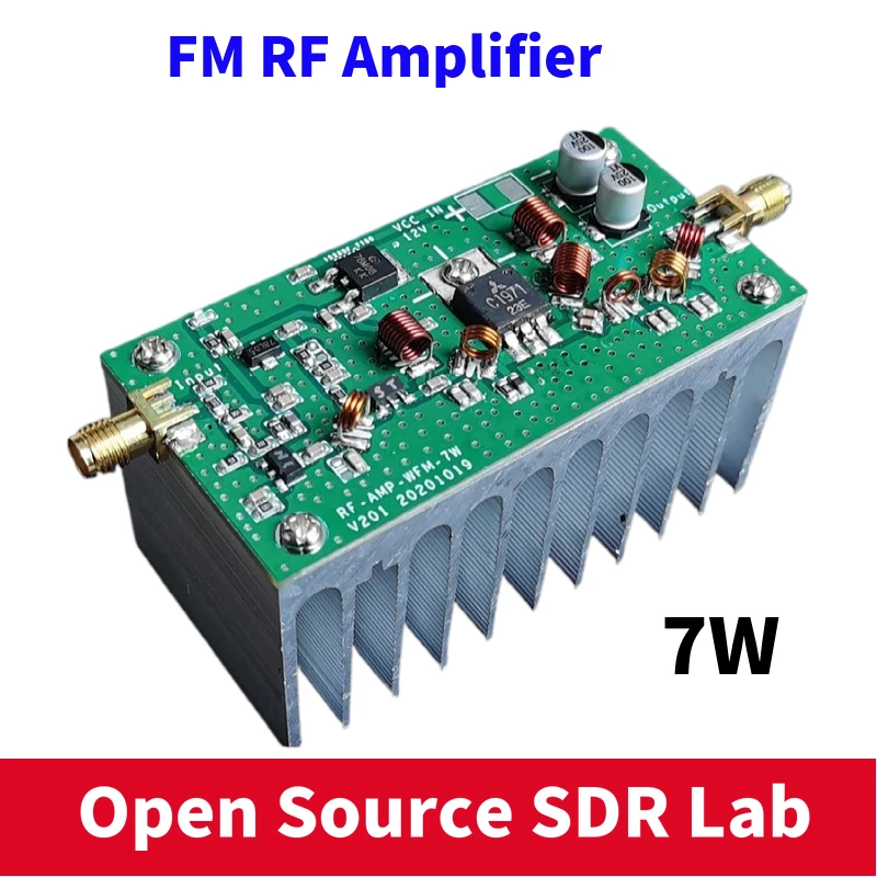 65 110MHz 7W FM power amplifier high frequency RF AMP input 1mW dc 12v