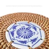 Handwoven Rattan Storage Box with Lid Wicker Tea Food Container Picnic Bread Fruit Cake Basket Kitchen Organizer B 3