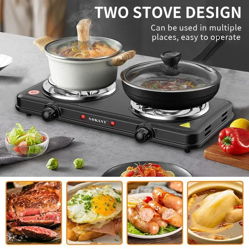 2000W Iron Burner Electric Stove Hot Plate 110/220V Portable Kitchen Cooker Coffee Heater Milk Soup Durable Asjustable Quick electric stove