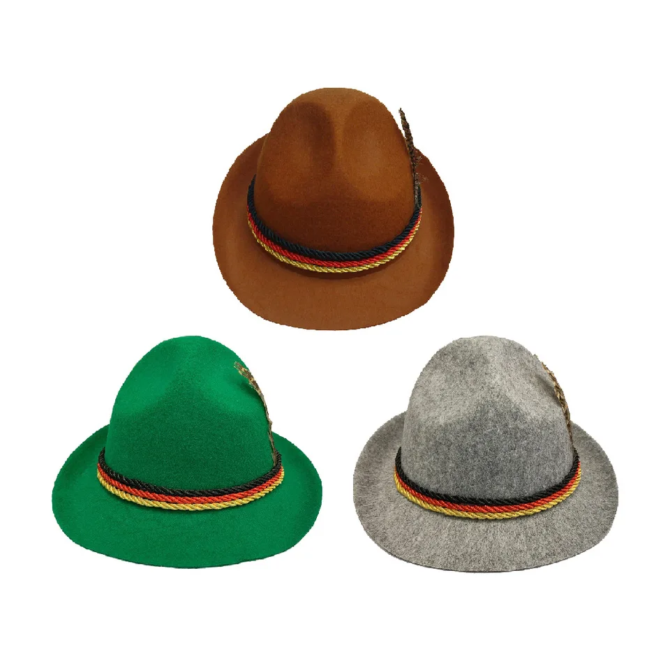 Chapeau Oktoberfest Chapeau Bavarois Widmann Vert Adulte - Taille Unique - Plumes Décoratives - Fête Et Carnaval Costume Traditionnel Allemand