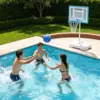 20014-5e4046.jpg Outdoor Poolside Basketball Hoop, Adjustable Height, Stainless Steel, 32'' Shatterproof Backboard, 2 Balls & Pump