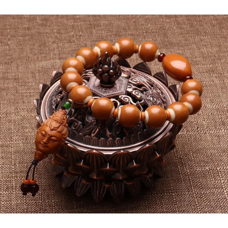 

New Nut Guanyin Olive Hu Handmade Carved Men and Women Bracelet