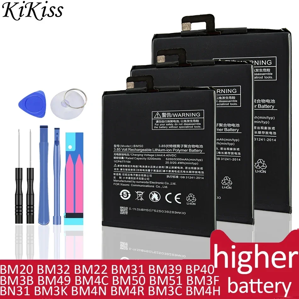 Batteria Per Xiaomi Mi Mix Max 1 2 3 2S 4 4S 5 5S 5X 6 6X 7 8 Se 9 9T 10 10T Pro Plus Lite/Mi2 Mi5 Mi4S Per Xiao Mi Bm4C Bm3K