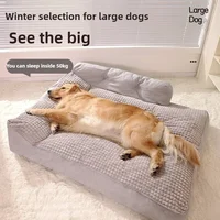 Spacious Machine-Washable Dog Bed with Removable Pillow - All-Season Cozy Kennel Sofa Bed for Small Medium Large Dogs, Non-Slip