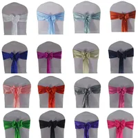 (10pcs/50pcs) Satin Mariage Sash For Wedding Chair Decoration Ribbon Band Belt Christmas Birthday Baby Shower Party Chair Sashes 6