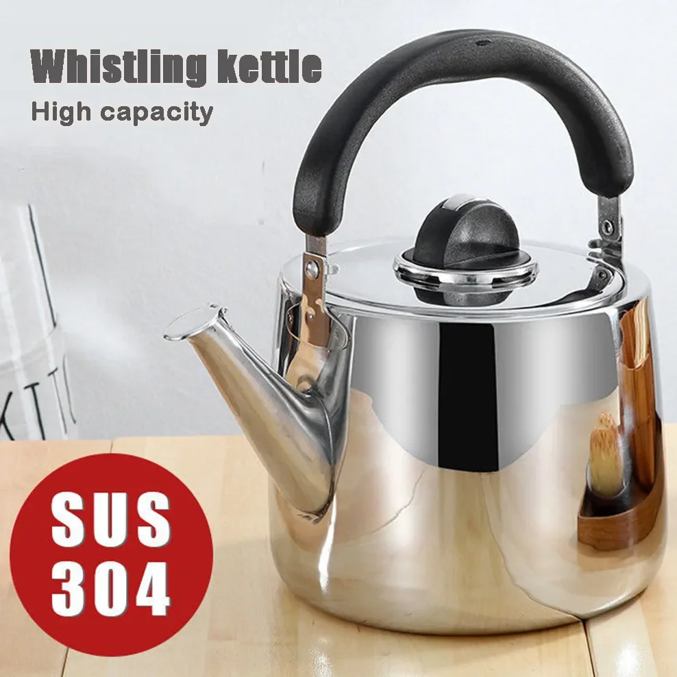 

5L 304 Stainless Steel Boiling Water Pot Rapid Heating For Home Tea Kettle Large Capacity Teapot Thickened Whistle Kettle