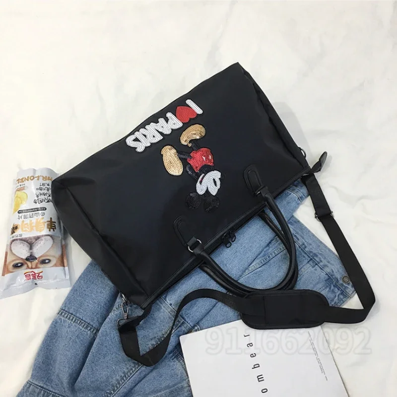 Travel Bags Disney Mickey's Large-capacity Fashion Fitness Luggage Oxford Cloth Men's and Women's Handbags