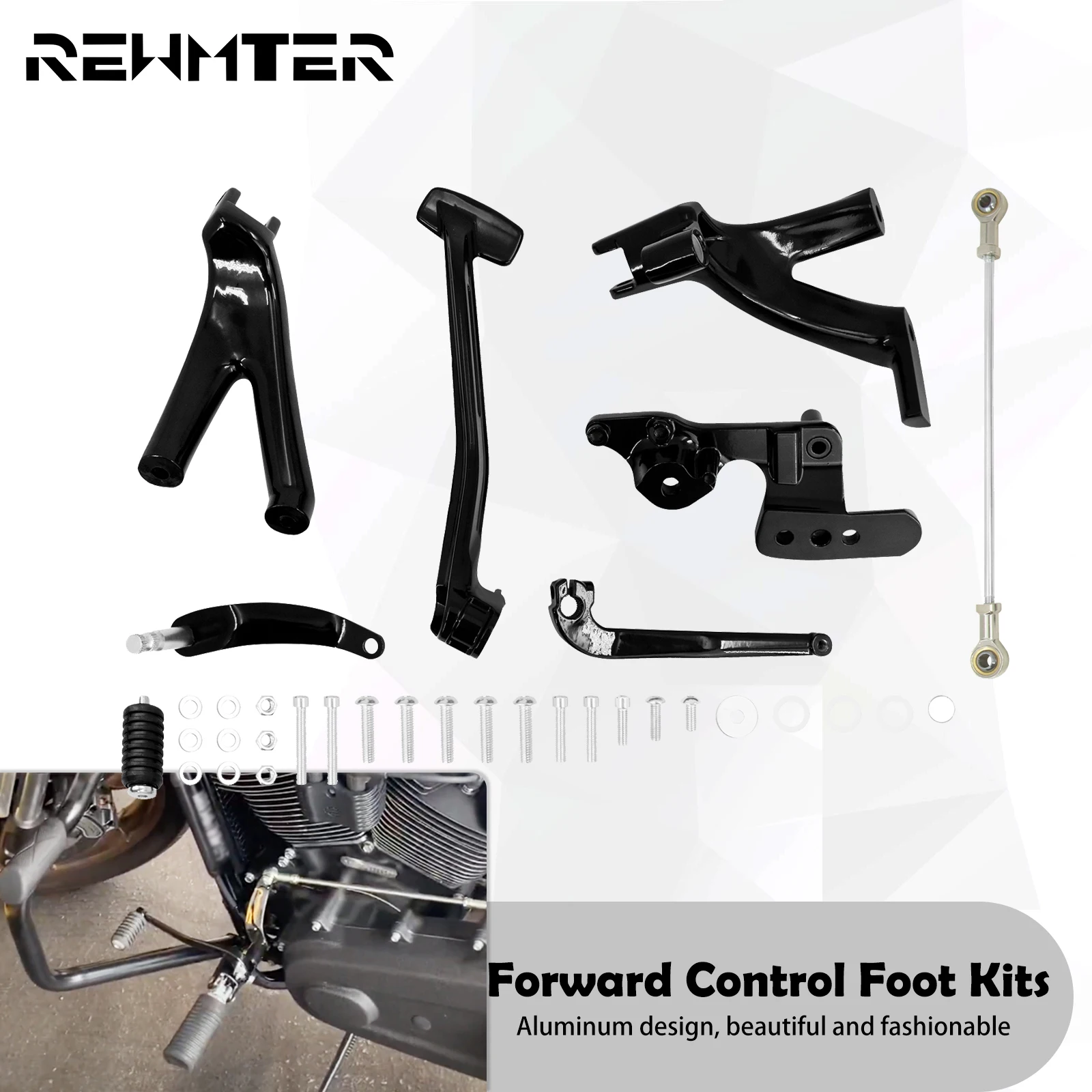 MotorcycleBlackForwardControlFootPegKitsFootpegsFootRest