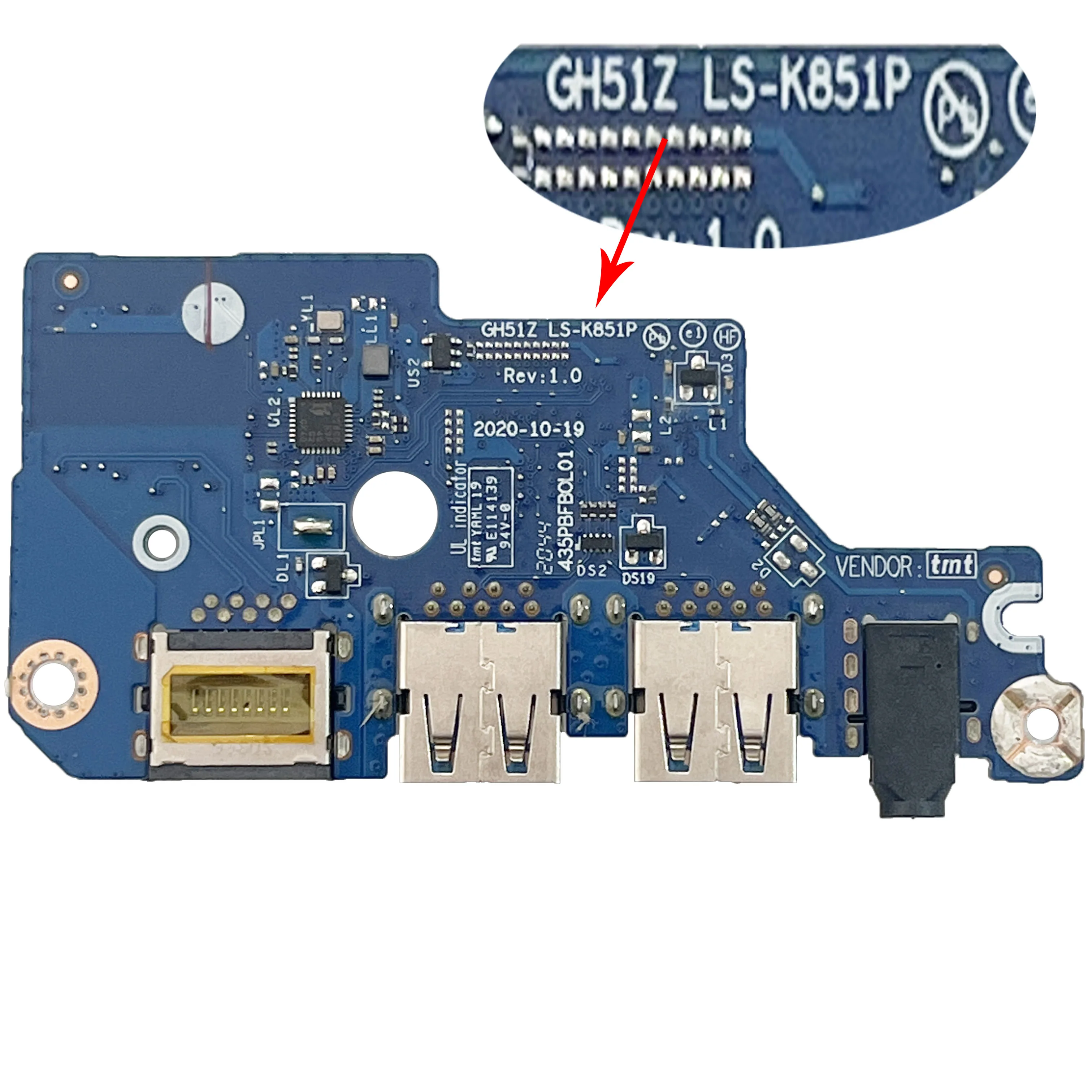 Placa Usb Original para Acer Nitro An51555 56 57 44 45 46 N20c1 Ls-j871p Ls-j881p Ls-k851p Ls-l031p 100 Testado Novo - Imagem 4