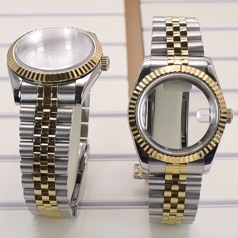 Sapphire Fluted Watch Case with Strap - 100m Waterproof