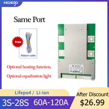 

3S to 28S 60A 80A 100A 120A BMS 12V 24V 36V 48V Lifepo4 Li-ion Battery for Protection with Equalization Same Port