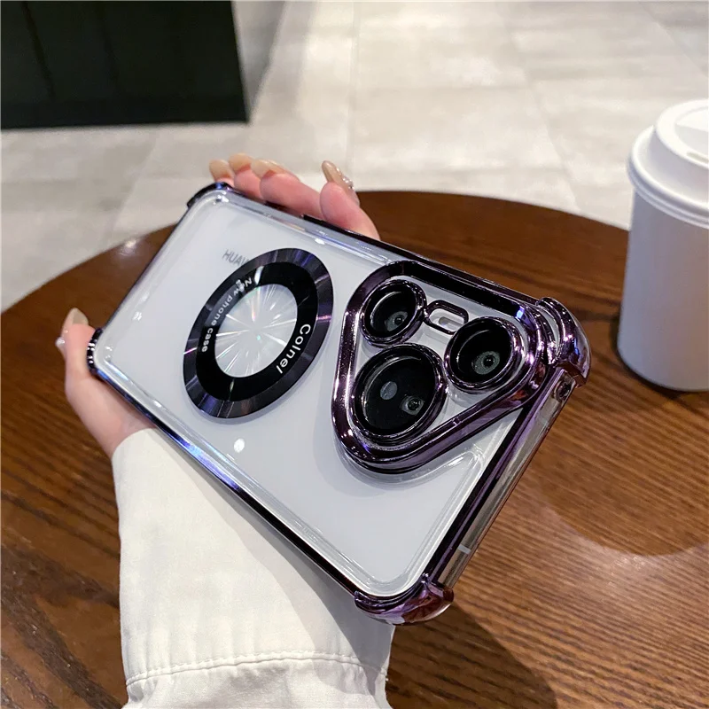 Luxury Transparent Bumper Case with MagSafe Wireless Charging for Huawei - Premium Protection & Style