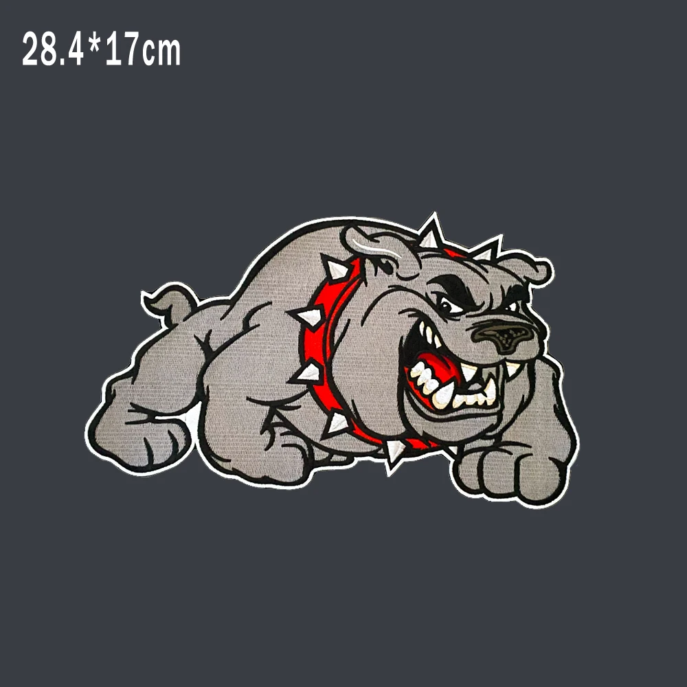Bulldog Dog Head ricamato Iron Sew on patch abbigliamento T shirt Hat Jacket badge
