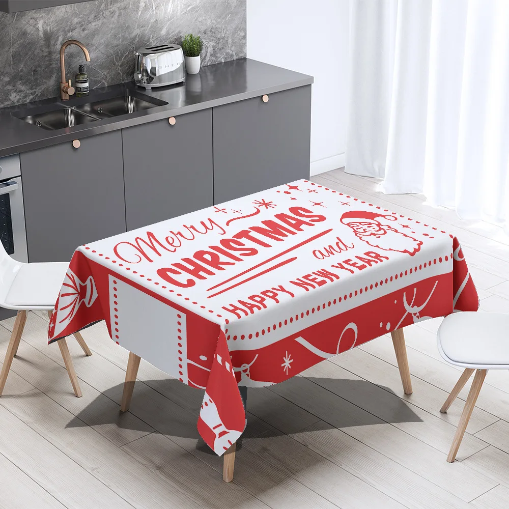 

Red Christmas Pattern New Table Cloth Cartoon Festival Printing Elk Series Anti Fouling Restaurant Decoration Table Cloth
