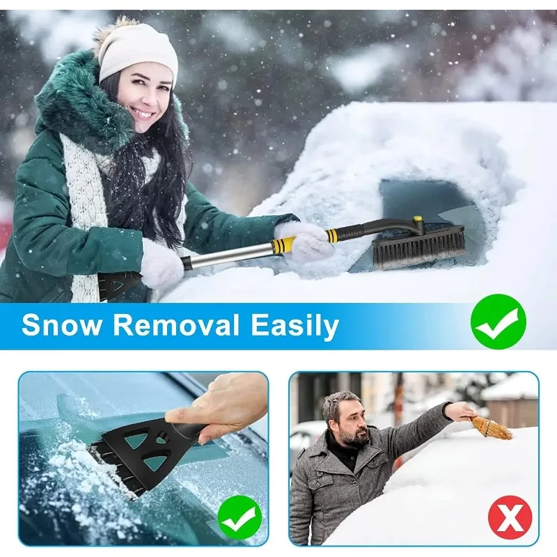 Car 3 in 1Cleaning Brush Adjustable Ice Scraper Brush Car Windshield Snow Removal Cleanin Interior Wash Supply