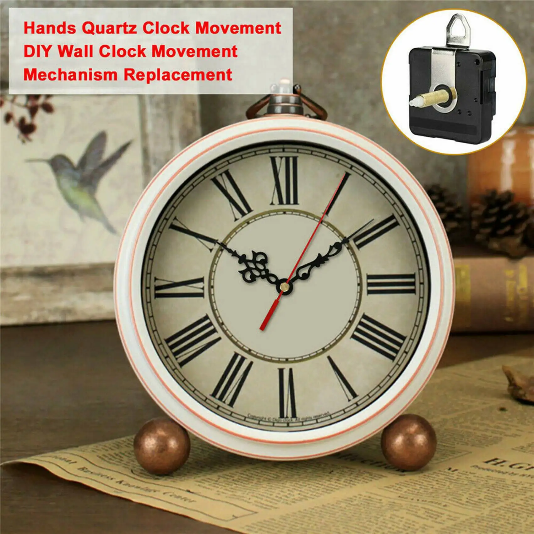 31MM Long Shaft DIY Quartz Clock Movement Mechanism Hands Wall Quartz Clock Repair Tool Parts Replacement