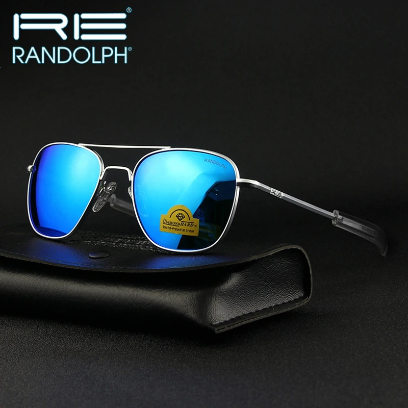 

RANDOLPH RE Sunglasses Man American USA Army Military Aviation Pilot Sun Glasses AGX Tempered Glass Lens Brand Vintage Male