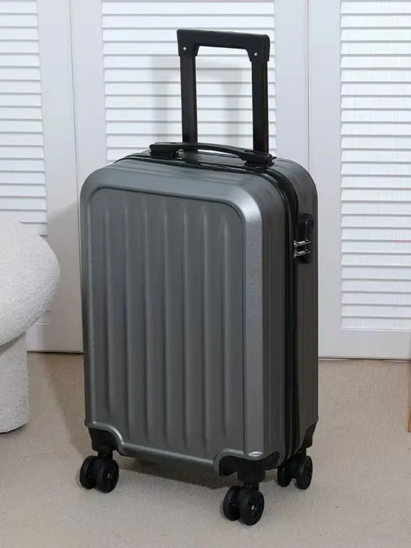 Valigia rigida da 20 pollici, grande capacità, valigia trolley da viaggio per studenti, cerniera con blocco password, materiale ABS + PC durevole, manico in ferro e alluminio, ruota rotante