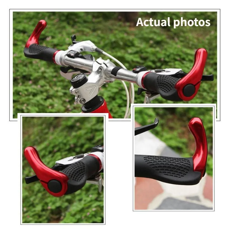 Bicycle Grip Handlebar End Cap Aluminium Alloy Lock Mountain Handle Bar Grip Bike Anti-Skid Rubber Bicycle Skid-Proof Grips bicycle handlebar grips bicycle accessories bike handlebar grips bike handle grips