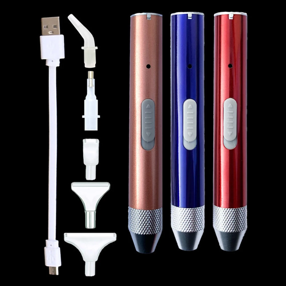 

LED Lighting Point Drill Pen 5D Diamond Painting Pen Set USB Rechargeable Embroidery Painting Accessories DIY Nail Paint Craft