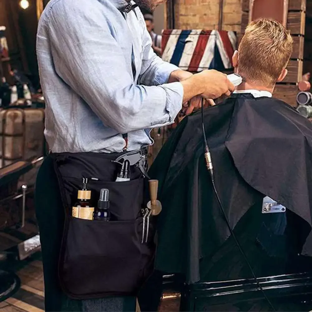 Beauty Salon Apron With Pockets Woman Man Barber Professional Hairdresser Material Hair Stylist Barista Accessories