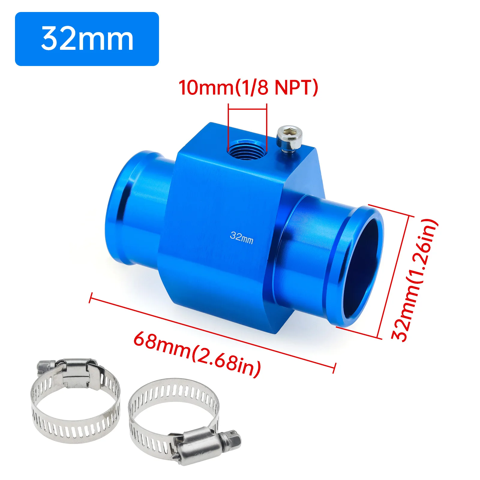 Wassertemperatur-Sensoradapter für Kühlerschlauch 26/28/30/32/34/36/38/40mm für Auto- und LKW-Anzeigen – Detail 9