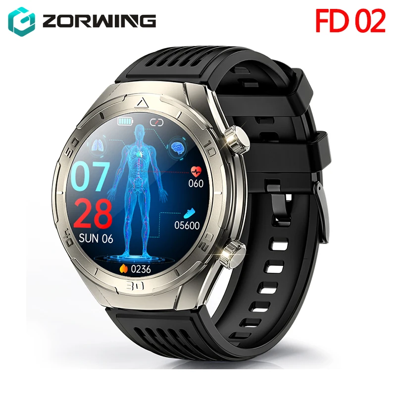 

FD02 Smart Watch ECG Detection CES Blood Fat Uric Acid 1.46 Inch 360*360 Wireless Charging Men Smartwatch Bluetooth Call Health