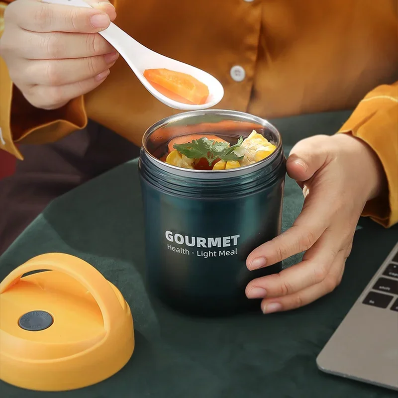

500ml Soup Cup Lunch Box Stainless Steel Thermos Mug Food Container Thermal Cup Vacuum Flasks Thermos Bottle with Spoon for Kids