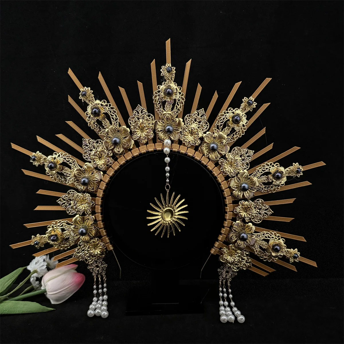 Gothic Halo Goddess Headband for Halloween and Cosplay
