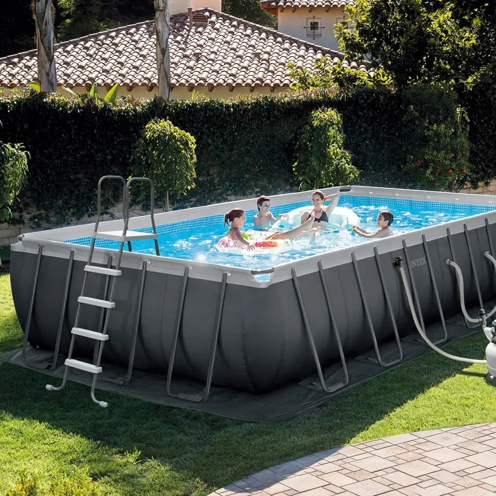 ZX100 Auto Pressure Side Pool Cleaner and 24 Foot x 12 Foot x 52 Inch Rectangular Ultra XTR Frame Swimming Pool with Pump